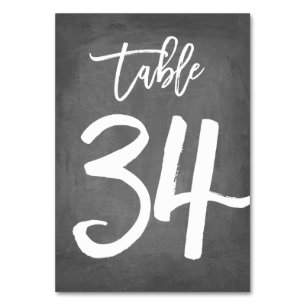 Chic Typografy Chalkboard Tischnummer Tabelle 34