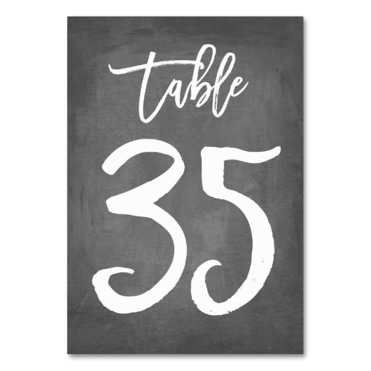 Chic Typografy Chalkboard Tischnummer | Tabelle 35 (Rückseite)