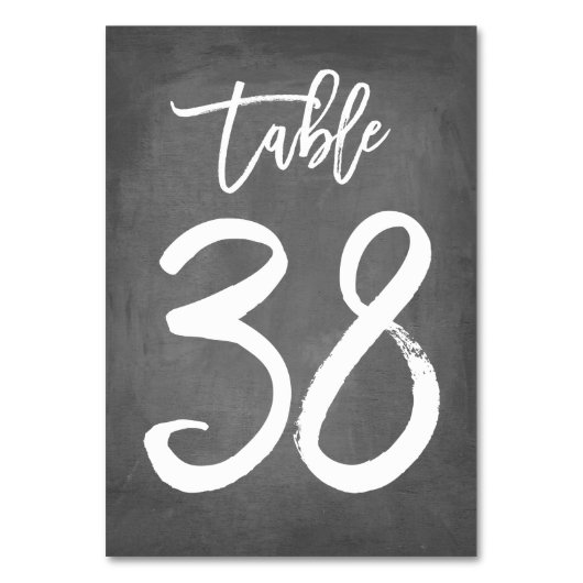 Chic Typografy Chalkboard Tischnummer | Tabelle 38 (Rückseite)