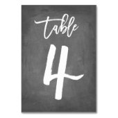 Chic Typografy Chalkboard Tischnummer | Tabelle 4 (Vorderseite)