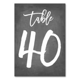 Chic Typografy Chalkboard Tischnummer   Tabelle 40