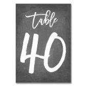 Chic Typografy Chalkboard Tischnummer | Tabelle 40 (Vorderseite)