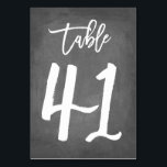 Chic Typografy Chalkboard Tischnummer | Tabelle 41<br><div class="desc">Kontaktieren Sie mich für weitere Tischnummern oder Sonderfarben.</div>
