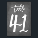Chic Typografy Chalkboard Tischnummer | Tabelle 41<br><div class="desc">Kontaktieren Sie mich für weitere Tischnummern oder Sonderfarben.</div>