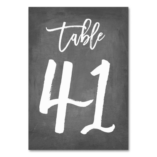 Chic Typografy Chalkboard Tischnummer | Tabelle 41 (Rückseite)