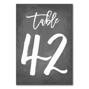Chic Typografy Chalkboard Tischnummer Tabelle 42