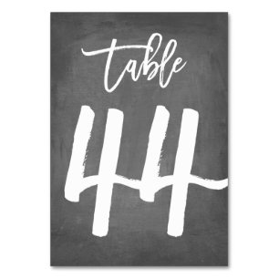 Chic Typografy Chalkboard Tischnummer Tabelle 44
