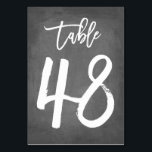 Chic Typografy Chalkboard Tischnummer | Tabelle 48<br><div class="desc">Kontaktieren Sie mich für weitere Tischnummern oder Sonderfarben.</div>