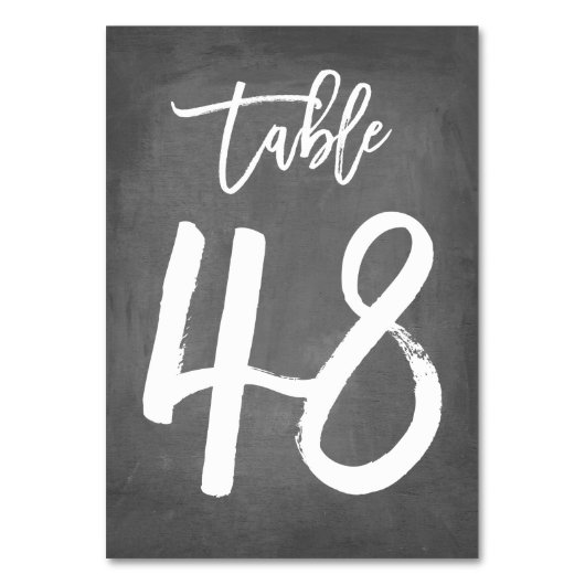 Chic Typografy Chalkboard Tischnummer | Tabelle 48 (Rückseite)