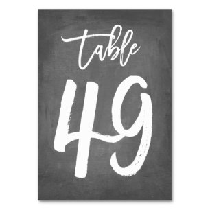 Chic Typografy Chalkboard Tischnummer Tabelle 49