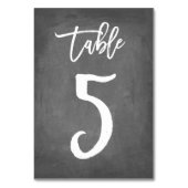 Chic Typografy Chalkboard Tischnummer | Tabelle 5 (Vorderseite)