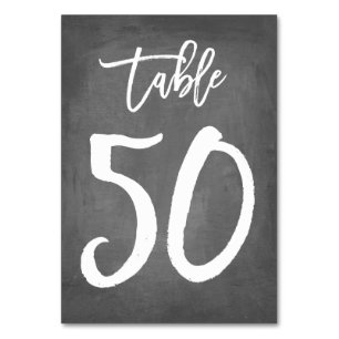Chic Typografy Chalkboard Tischnummer Tabelle 50