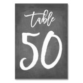Chic Typografy Chalkboard Tischnummer | Tabelle 50 (Vorderseite)