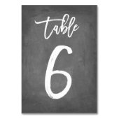 Chic Typografy Chalkboard Tischnummer | Tabelle 6 (Rückseite)
