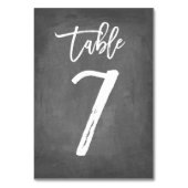 Chic Typografy Chalkboard Tischnummer | Tabelle 7 (Vorderseite)