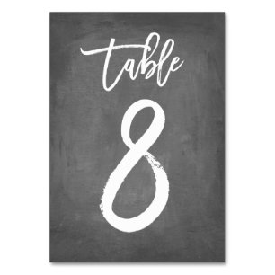 Chic Typografy Chalkboard Tischnummer Tabelle 8