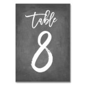 Chic Typografy Chalkboard Tischnummer | Tabelle 8 (Vorderseite)