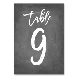 Chic Typografy Chalkboard Tischnummer | Tabelle 9