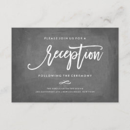 Chic Typografy Chalkboard Wedding Reception Card Begleitkarte