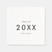 Chic Typografy Class of 2025 Abschluss Serviette (Vorderseite)
