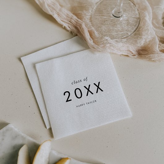 Chic Typografy Class of 2025 Abschluss Serviette