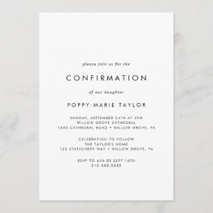 Chic Typografy Confirmation Einladung