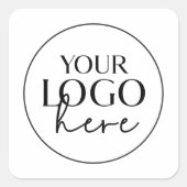 Chic Typografy Custom Small Business Logo Quadratischer Aufkleber (Vorderseite)