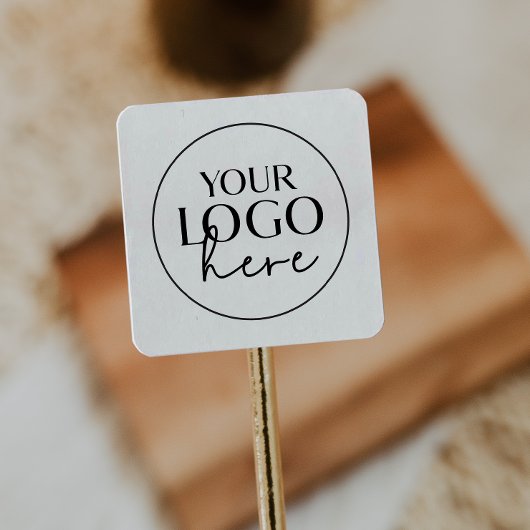 Chic Typografy Custom Small Business Logo Quadratischer Aufkleber