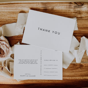 Chic Typografy Danke Postcard Postkarte