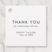 Chic Typografy Dankeschön Abschluss Geschenkanhänger (Vorderseite)