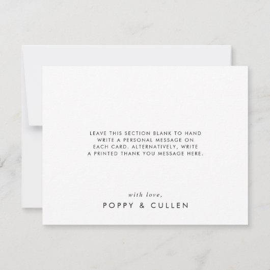 Chic Typografy Dankeschön Card Dankeskarte (Rückseite)