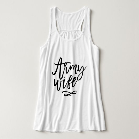 Chic Typografy - Ehefrau der Armee Tank Top (Design Vorderseite)
