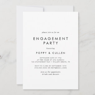 Chic Typografy Engagement Party Einladung