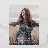 Chic Typografy Foil Foto Abschluss Ankündigung (Vorderseite)