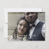Chic Typografy Foto Danke Karte (Vorderseite)