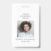 Chic Typografy Foto QR Code Small Business ID Ausweis (Vorderseite)