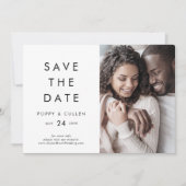 Chic Typografy Foto Save The Date (Vorderseite)