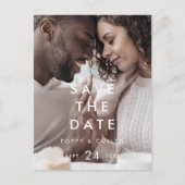 Chic Typografy Foto Template Save the Date Einladungspostkarte (Vorderseite)