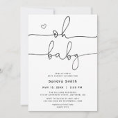 Chic Typografy Gender Neutral Baby Dusche Einladung (Vorderseite)