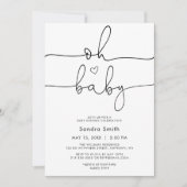 Chic Typografy Gender Neutral Baby Dusche Einladung (Vorderseite)