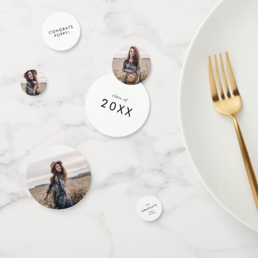 Chic Typografy Glückwunschs Grad Abschluss Foto Konfetti (Gruppe)