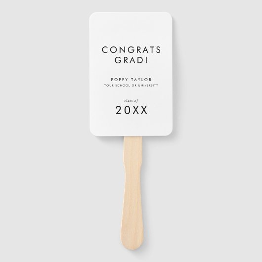 Chic Typografy Glückwunschs Grad Foto Abschluss Fächer (Vorderseite)