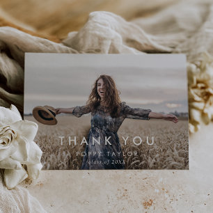 Chic Typografy Grad Foto Abschluss Dankeskarte