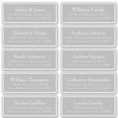 Chic Typografy Gray Wedding Guest Address Labels (Vorderseite)