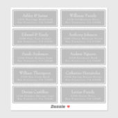 Chic Typografy Gray Wedding Guest Address Labels (Blatt)