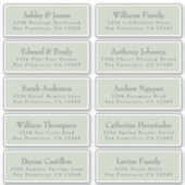 Chic Typografy Green Wedding Guest Address Labels (Vorderseite)