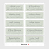 Chic Typografy Green Wedding Guest Address Labels (Blatt)