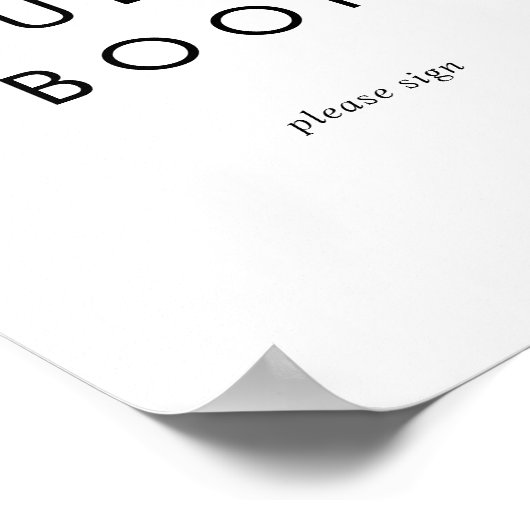 Chic Typografy Guest Book Sign Poster (Ecke)