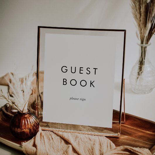 Chic Typografy Guest Book Sign Poster