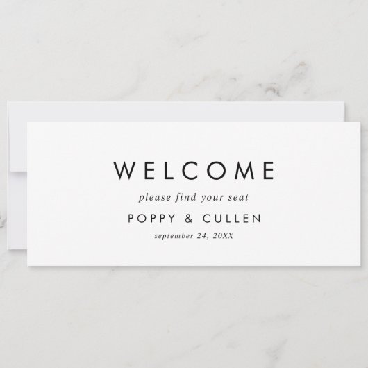 Chic Typografy Hanging Seating Chart Header (Rückseite)